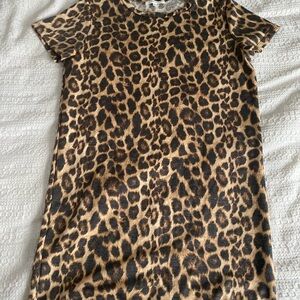 Leopard Print Short Sleeve Dress